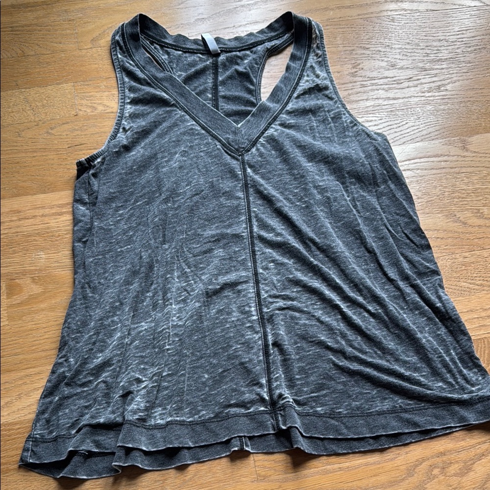 Z Supply Gray Asymmetrical Cut Out Tank Top